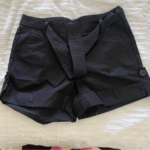 Boston Proper black shorts with belt, buttoned cuff.  Size 4